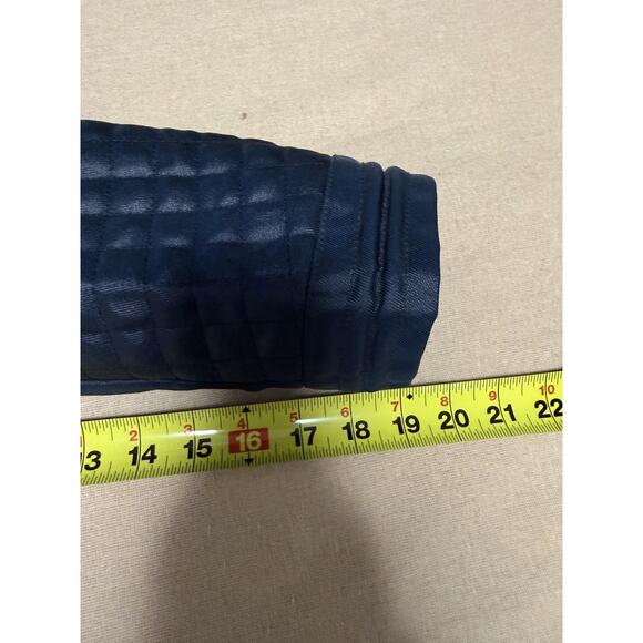 Gazzarrini Jacket Mens 50 Blue Quilted Moto Biker Full Zip Made in Italy Nylon - Picture 14 of 16